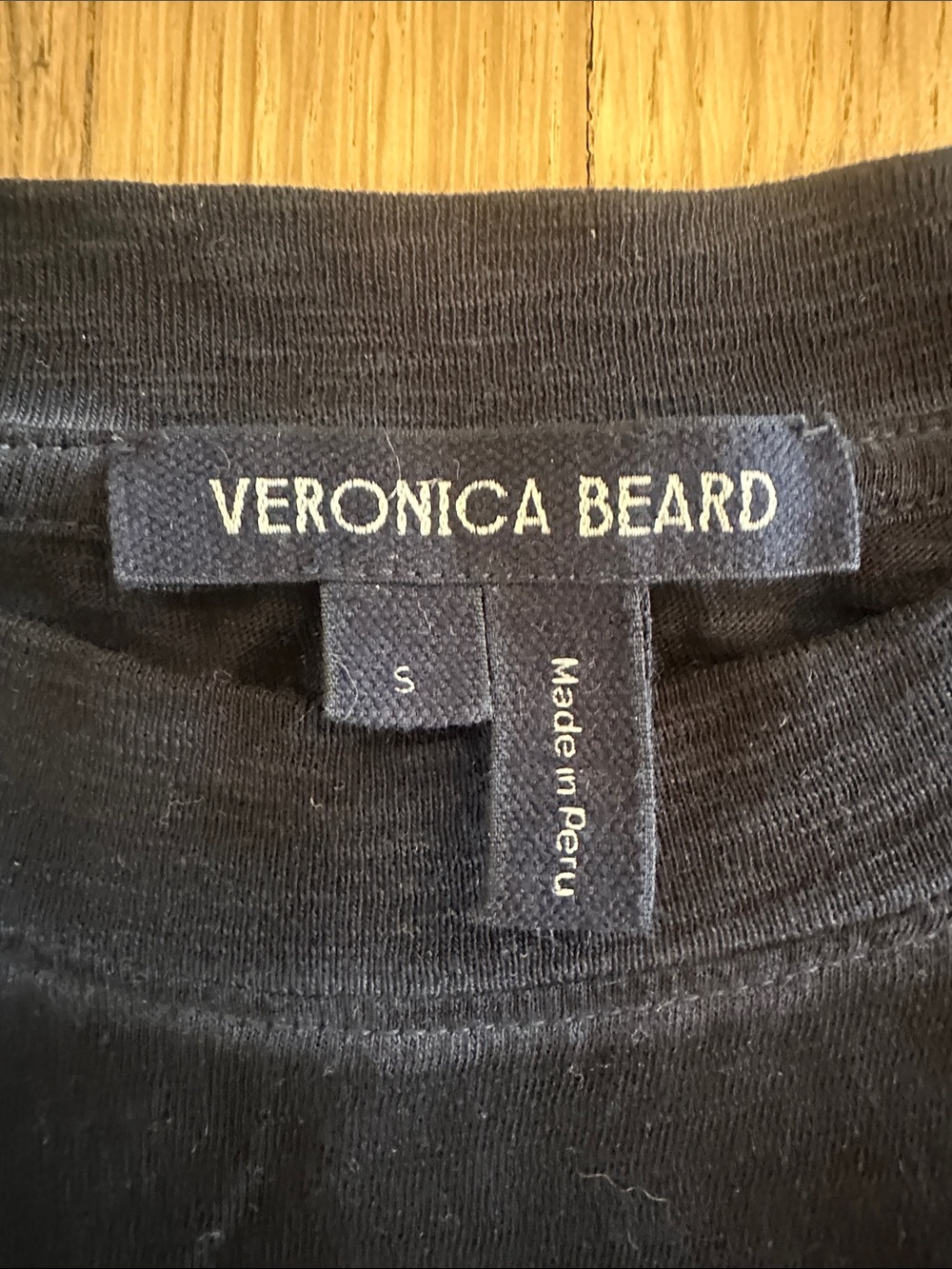 Veronica Beard Navy Puff-Sleeve Long Sleeve Top - Picture 2 of 3